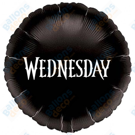 Ballon Wednesday Addams Noir écriture Blanche Série Netflix