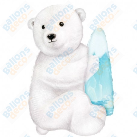 Ballon Ours Blanc Polaire, Décoration ballon animaux polaire.