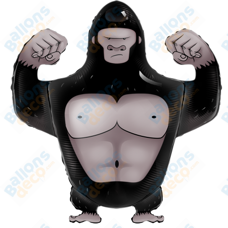 Ballon Gorille Noir, décoration ballon anniversaire avec des animaux de la jungle, Naissance.