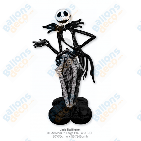 Ballon Jack Skellington AirLoonz 142 cm, Décorations ballons pour anniversaire et Halloween.