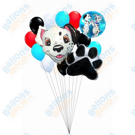 Ballons 101 Dalmatiens Disney en Grappe, Décorations ballons pour anniversaire.