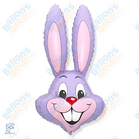 Ballon Tête De Lapin Lilas de Pâques, Décorations ballon animaux de la ferme, décoration de la ferme.