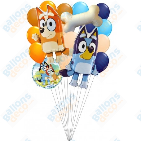 Ballons Bluey et Bingo en Grappe Luxe Disney Anniversaire Disney, Décorations ballons pour anniversaire.