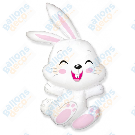 Ballon Lapin Blanc Sauteur de Pâques Flexmetal, Décoration ballon animaux de la forêt, Pâques, Animaux de la ferme.