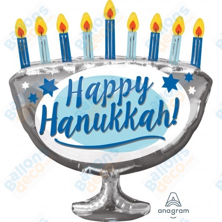 Ballon Happy Hanukkah Bougies juif