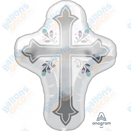 Ballon Croix Argent Chrétien