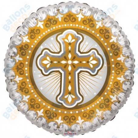 Ballon Croix Chrétienne Or