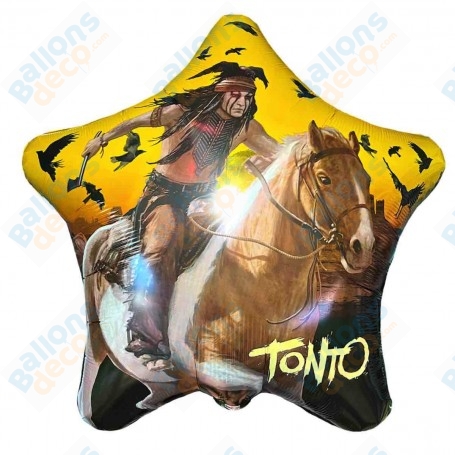 Ballon Tonto The Lone Ranger Étoile, décoration ballon Anniversaire Disney.