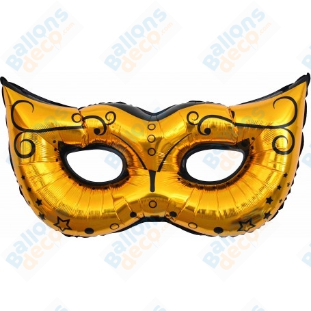 Ballon Masque Carnaval Or et Noir