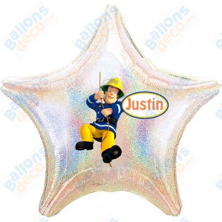 Ballon Sam Le Pompier Personnalisable Anniversaire 1 face, Décorations ballons pour anniversaire.