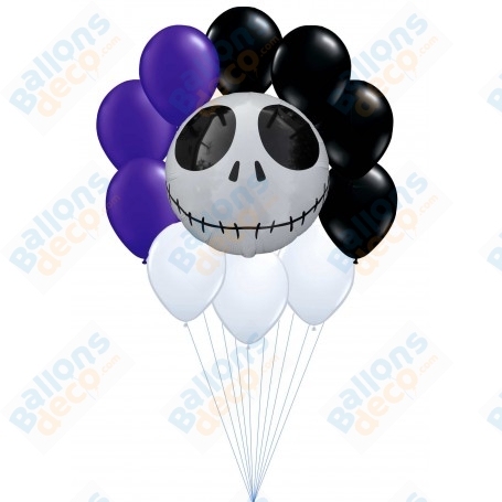 Ballons Jack Skellington En Grappe Disney, Décorations ballons pour anniversaire et Halloween.