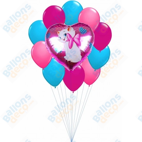 Ballons Marie Les Aristochats en Grappe Disney, Décorations ballons pour anniversaire.