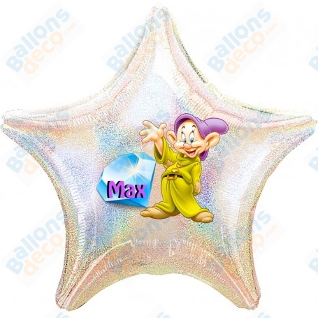 Ballon Simplet Blanche Neige Disney Personnalisable 1 faces, Décorations ballons pour anniversaire.
