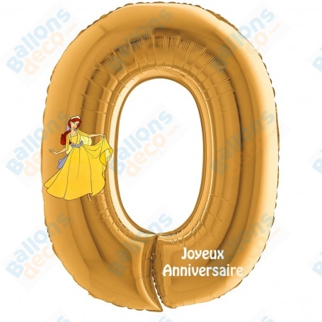 Ballon Anastasia Chiffre Zéro Or Anniversaire Princesse Disney