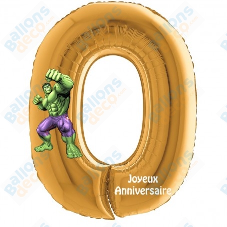 Ballon Hulk Marvel Chiffre Zéro Or Anniversaire Avengers Disney