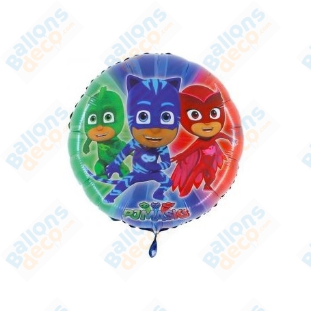 Ballon Les Pyjamasques rond Groupe Disney, Décorations ballons pour anniversaire.