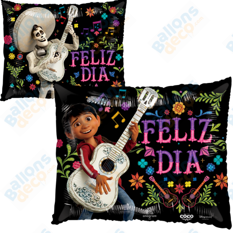 Ballon Coco et Ernesto de la Cruz Disney Pixar Feliz Dia Miguel, Décorations ballons pour anniversaire.