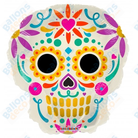 Ballon Squelette Dia De Los Muertos Fleurs
