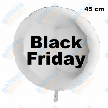 Ballon Black Friday Blanc Mylar 45 cm