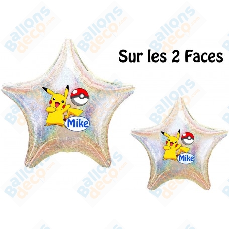 Ballon Pikachu et Pokéball Personnalisable 2 Faces Pokémon