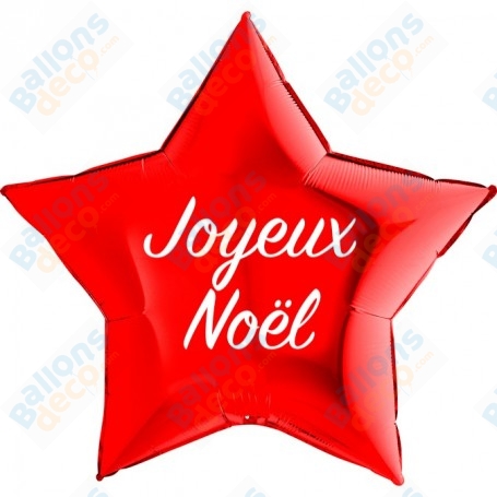 Ballon Joyeux Noël Étoile 86 cm