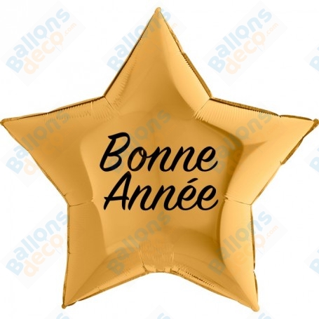Ballon Étoile Or Bonne Année 86 Cm, Décoration ballon Nouvel An.