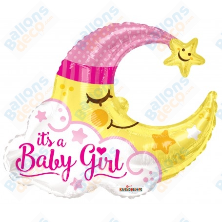 Ballon Lune Naissance C'est une Fille