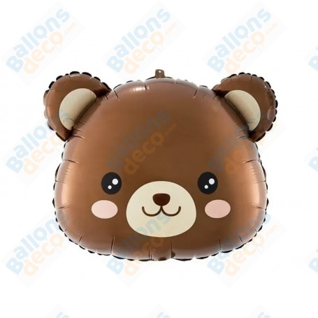 Ballon Ourson Marron Timide, Décoration ballon anniversaire, animaux de la forêt.
