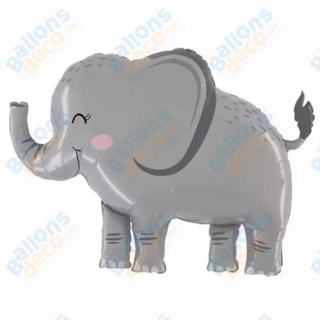 Ballon Élephant Gris Timide, décoration ballon animaux de la savane, anniversaire, Naissance.