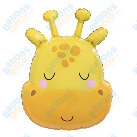 Ballon Girafe Mignonne et Timide, décorations ballons anniversaire, animaux d'Afrique.