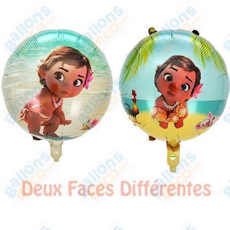 Ballon Vaiana Baby Deux Faces Différentes Princesse Disney, Décorations ballons pour anniversaire.