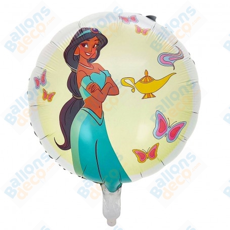 Ballon Princesse Jasmine de Aladdin Dessin Disney, Décorations ballons pour anniversaire.
