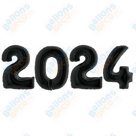 Ballons 2024 de Couleur Noir Nouvel An
