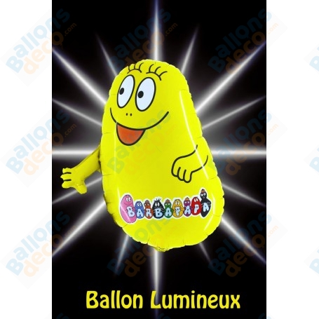 Ballon Barbidou Barbapapa Lumineux Jaune, Décorations ballons pour anniversaire.
