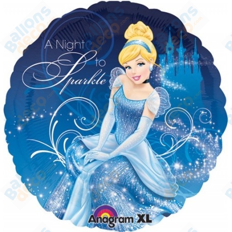 Ballon Princesse Cendrillon rond Disney, Décorations ballons pour anniversaire.