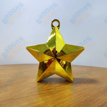Contrepoids Ballons Forme Etoile x 2 Couleur Or, Décorations ballons pour anniversaire.