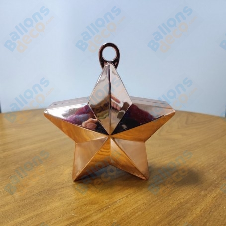Contrepoids Ballons Forme Etoile x 2 Couleur Rose Gold, Décorations ballons pour anniversaire.