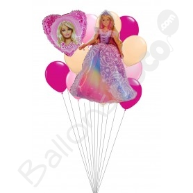 Ballon Barbie Tête Rose Holographique - Anniversaire 