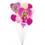 Ballons Barbie Double Coeurs en Grappe