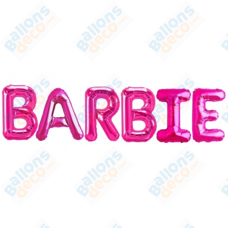 Ballons Barbie Rose Lettres Anniversaire