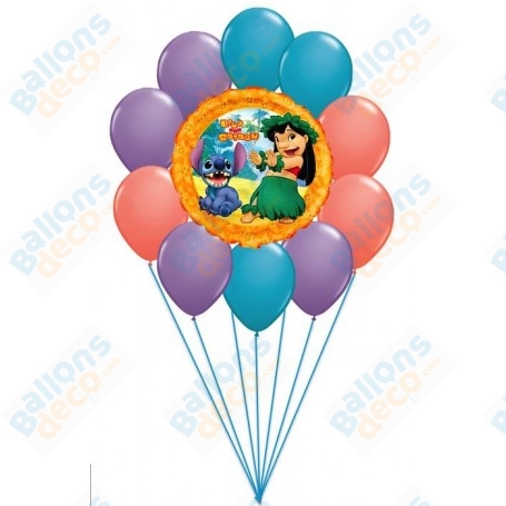 Ballons Lilo Et Stitch en Grappe Disney Vintage, Décorations ballons pour anniversaire.