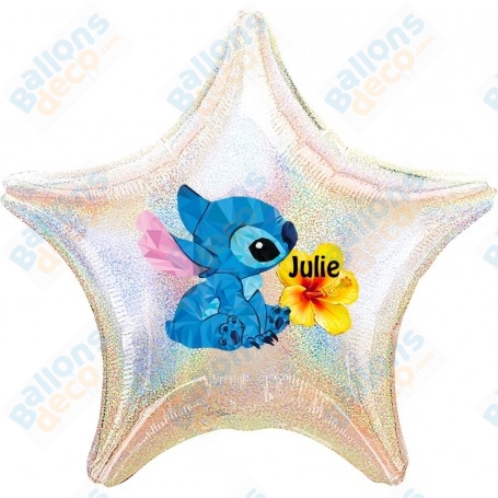 Ballon Stitch Hibiscus Personnalisable Disney 1 face, Décorations ballons pour anniversaire.