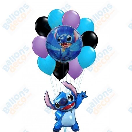 Ballons Stitch en Grappe 12 Ballons Disney