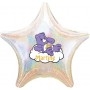 Ballon Bisounours Lilas Fleur Personnalisable Anniversaire 1 face