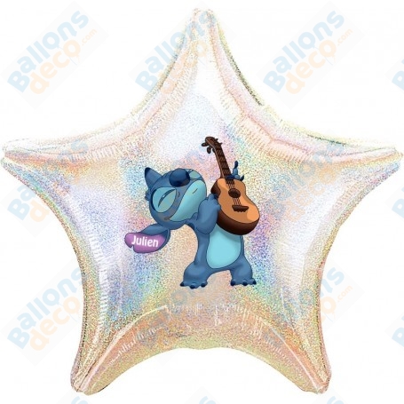 Ballon Stitch Guitare Personnalisable Disney 1 face, Décorations ballons pour anniversaire.