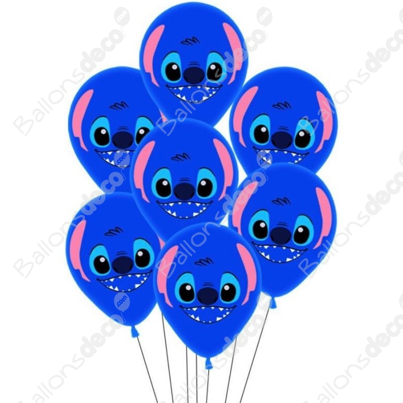 Ballons Stitch Bleus x10 Ballons Bleu - Héros Disney 