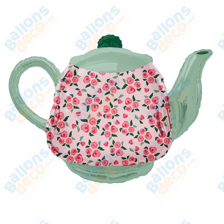 Ballon Théière Fleurs Pastel