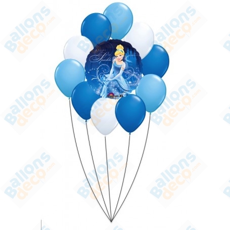 Ballons Princesse Cendrillon En Grappe Disney, Décorations ballons pour anniversaire.
