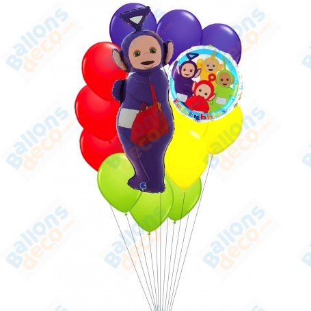 Ballons Tinky Winky Violet des Télétubbies en Grappe Anniversaire