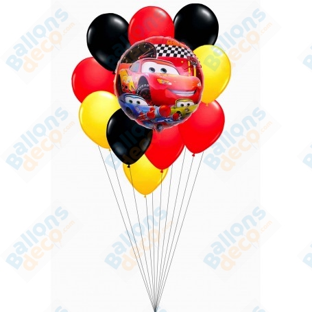 Ballons Cars 3 en Grappe Disney + Baudruches, Décorations ballons pour anniversaire.